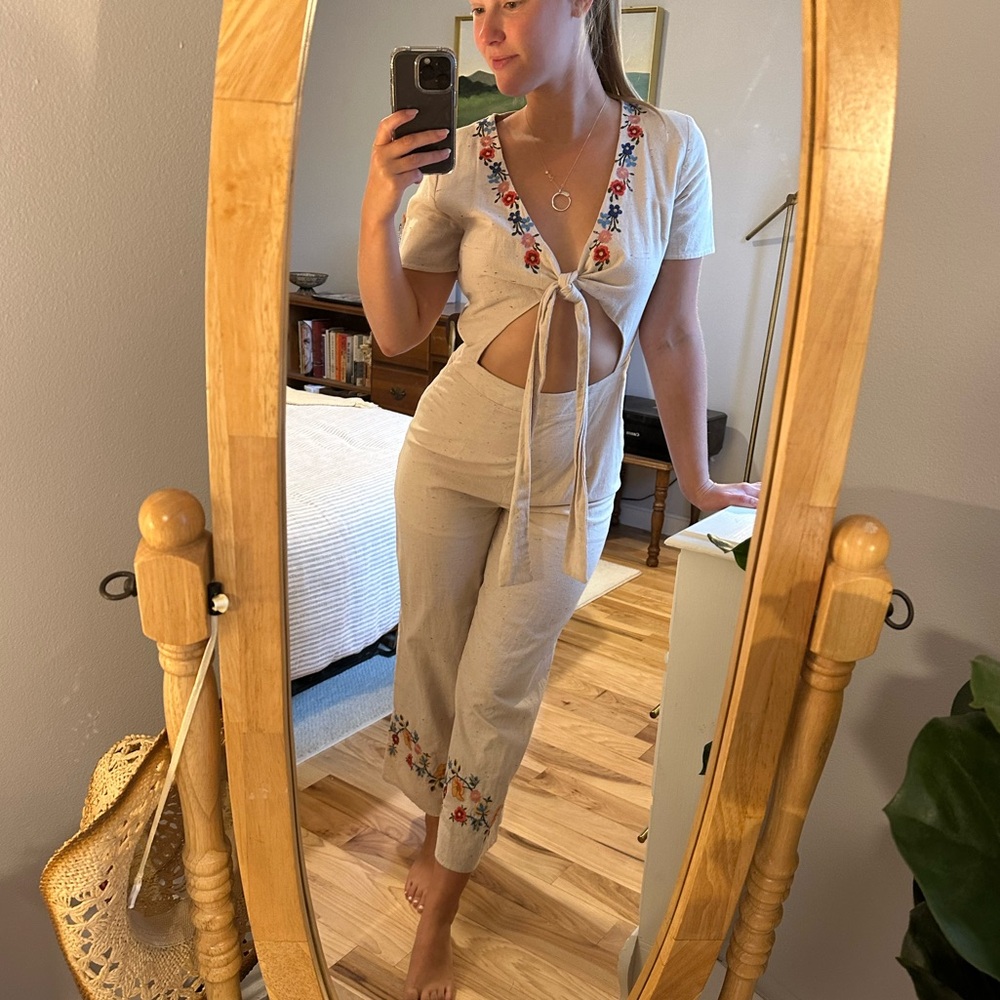 NWT Anthropologie Linen Jumpsuit